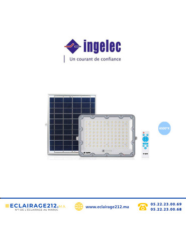 Projecteur LED solaire INGELEC 200W 6500°K PJSOL200S2 Casablanca Maroc