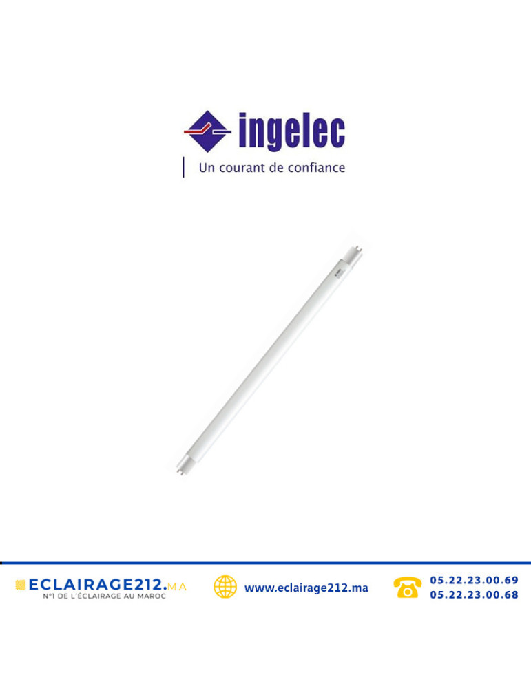 Tube LED Ingelec 18W unipolaire 6500°K T8 120cm Casablanca Maroc