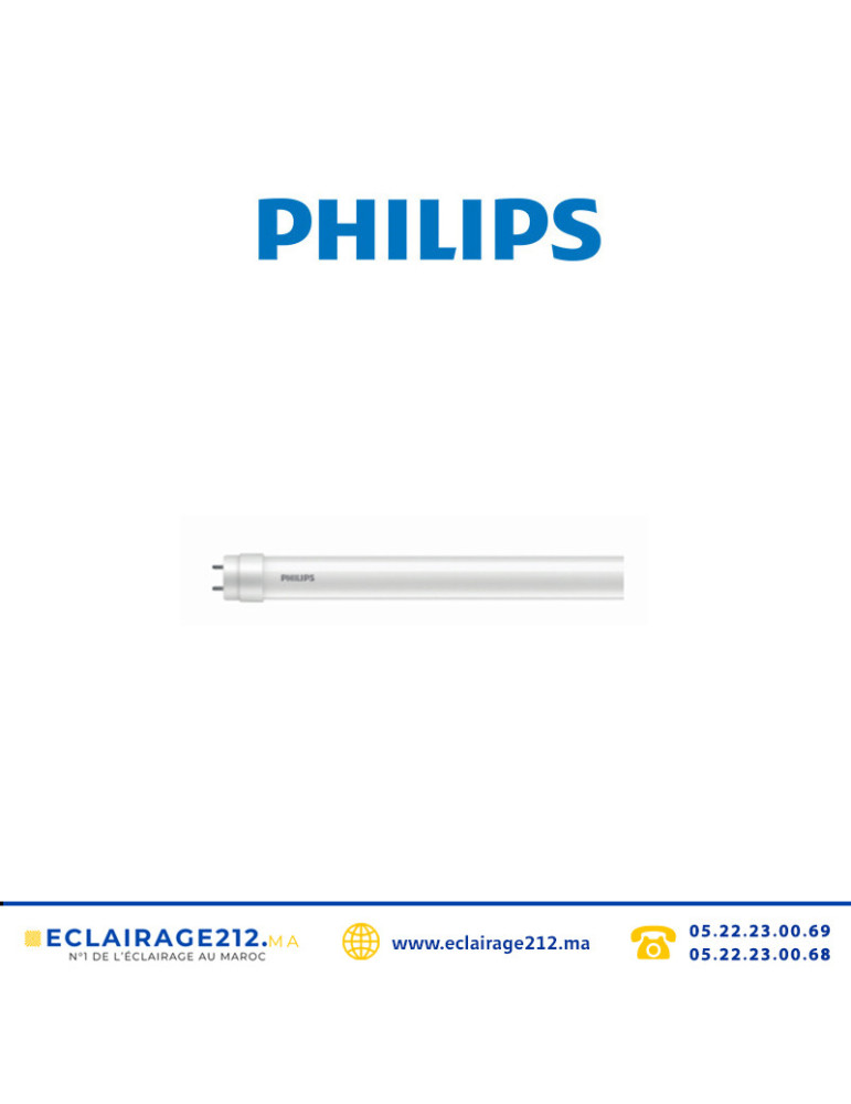 Tube LED T8 Philips Essential 10w HO 60cm 6500°K Casablanca Maroc