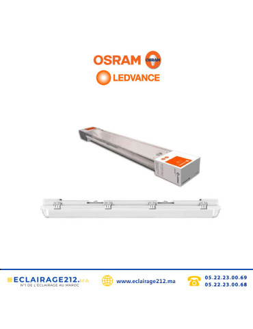 Réglette étanche Osram Ledvance 2x120cm IP65 (vide) Casablanca Maroc