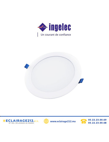 Panel LED Ingelec Rond encastré 12W 6500°K PLBR12EB Casablanca Maroc