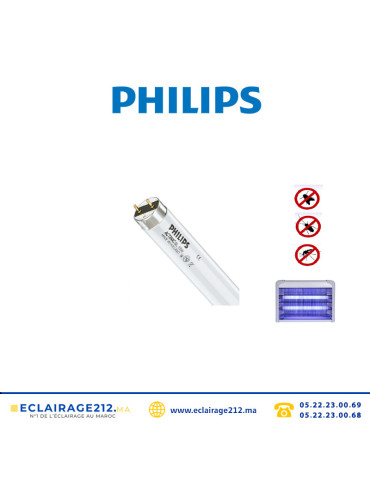 Tube UV T8 tue-insectes Philips Actinic BL 15W 45cm Casablanca Maroc