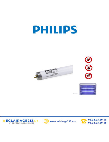 Tube UV T8 tue-insectes Philips Actinic BL 18W 60cm Casablanca Maroc