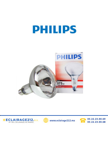 Lampe chauffante PHILIPS 250W infrarouge CLR BR125 Casablanca Maroc
