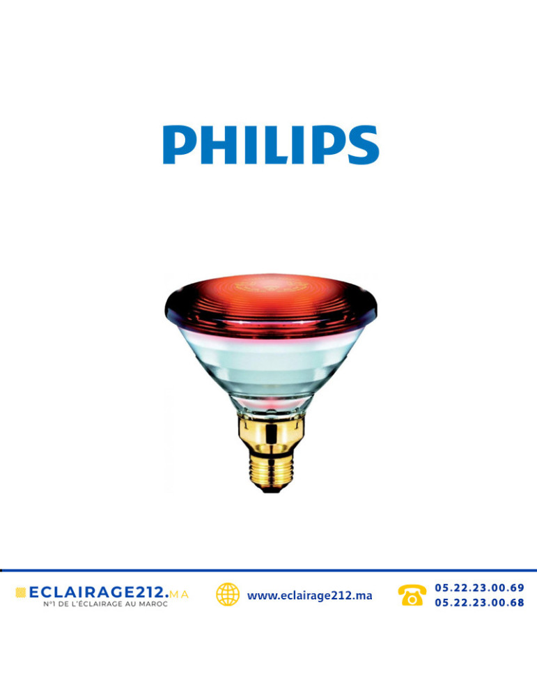 Lampe chauffante PHILIPS 150W infrarouge PAR38 E27 Casablanca Maroc