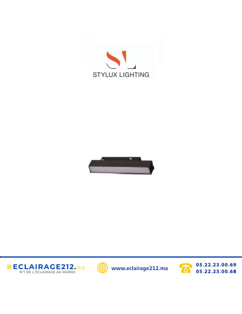 Projecteur 12W 3000°K line rail magnétique Stylux lighting Casablanca Maroc