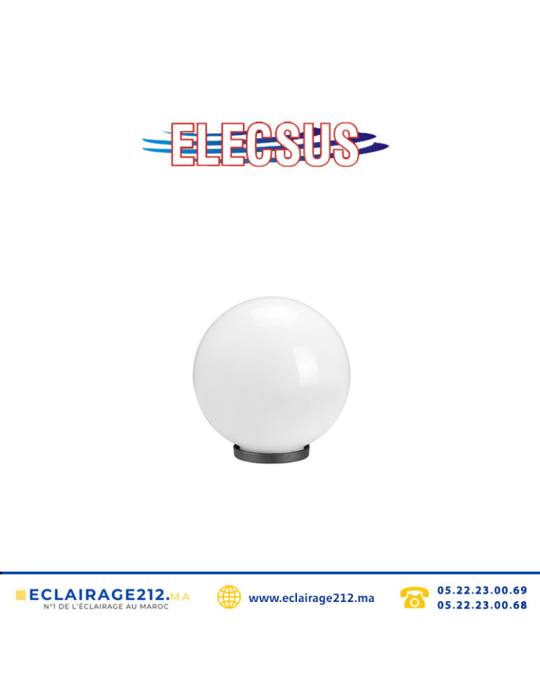 Boule lumineuse opale E27 pour jardin D200 Casablanca Maroc