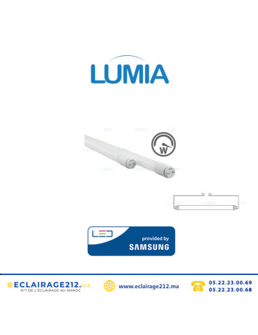 Tube LED T8 Lumia 28w 150cm 6500°K (LED Samsung) Casablanca Maroc