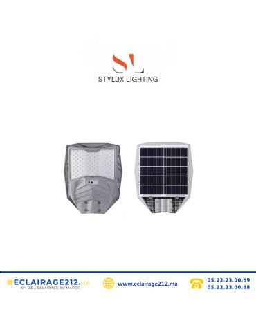 Luminaire LED solaire STYLUX 200W 6000°K éclairage publique Casablanca Maroc
