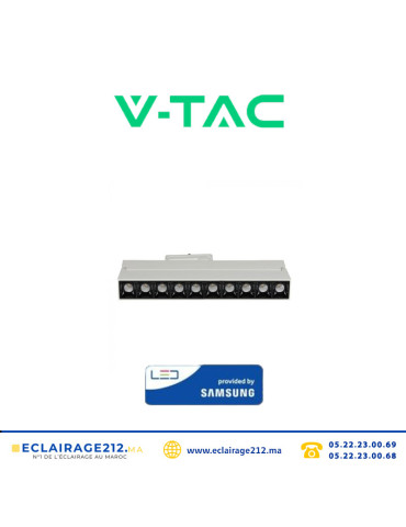Projecteur laser sur rail V-TAC 25W 2700°K en aluminium Blanc Casablanca Maroc