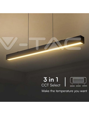 Suspension LED V-TAC noir 120cm 40W CCT SKU97459 Casablanca Maroc