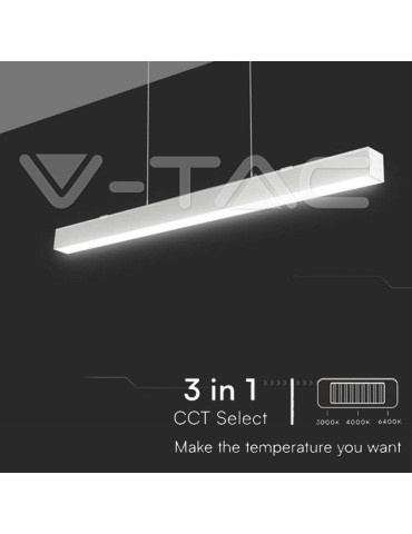 Suspension LED V-TAC blanc 120cm 40W CCT SKU97460 Casablanca Maroc