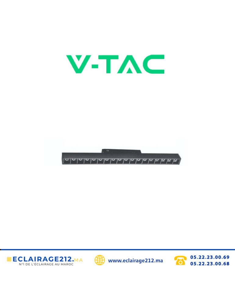 Projecteur 16W 33cm V-TAC 3000°K laser rail magnétique SKU97817 Casablanca Maroc