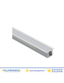Profilé LED encastré 24.5x12.2mm aluminium gris couvercle blanc B3L