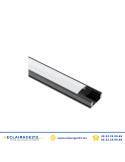 Profilé LED apparent aluminium 17x7mm noir couvercle blanc 3M