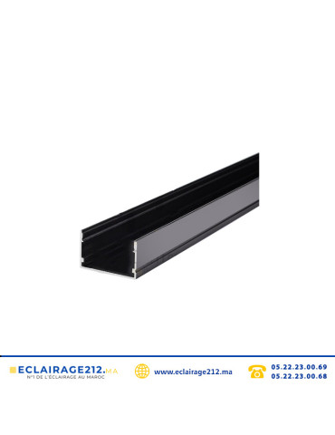 Profilé LED apparent aluminium 30x20mm noir mate 3M Casablanca Maroc