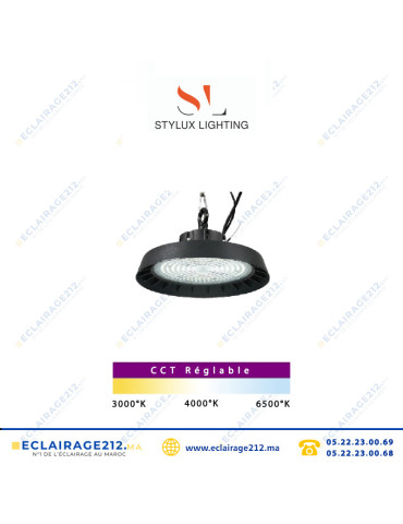 Armature LED Stylux Sun 100W/150W/200W CCT Casablanca Maroc