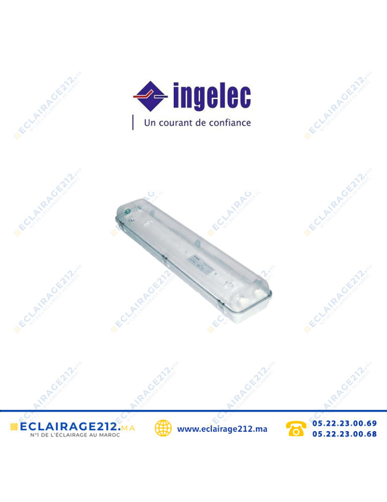 Réglette étanche INGELEC avec Tube Led 1x60cm Casablanca Maroc
