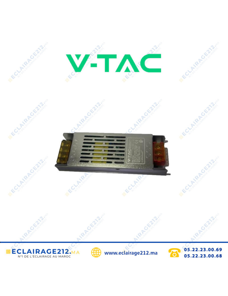 Transformateur V-TAC 12V 200W 16.6A IP20 SKU97491 Casablanca Maroc