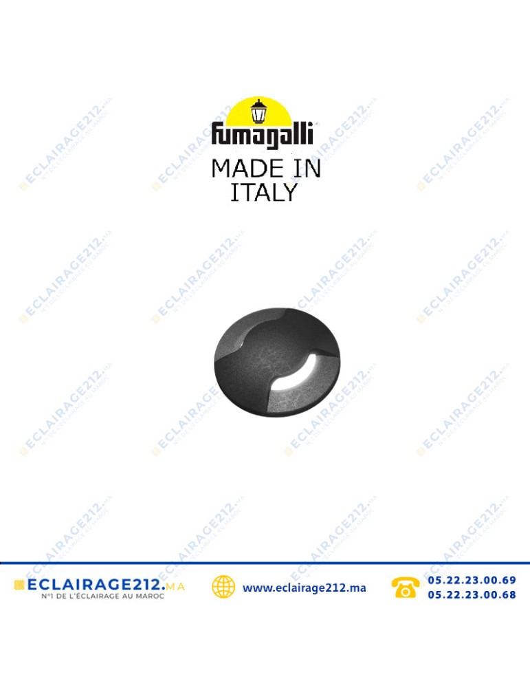 Encastré de sol Fumagalli Aldo 2L 5cm G9 4000°K noir Casablanca Maroc