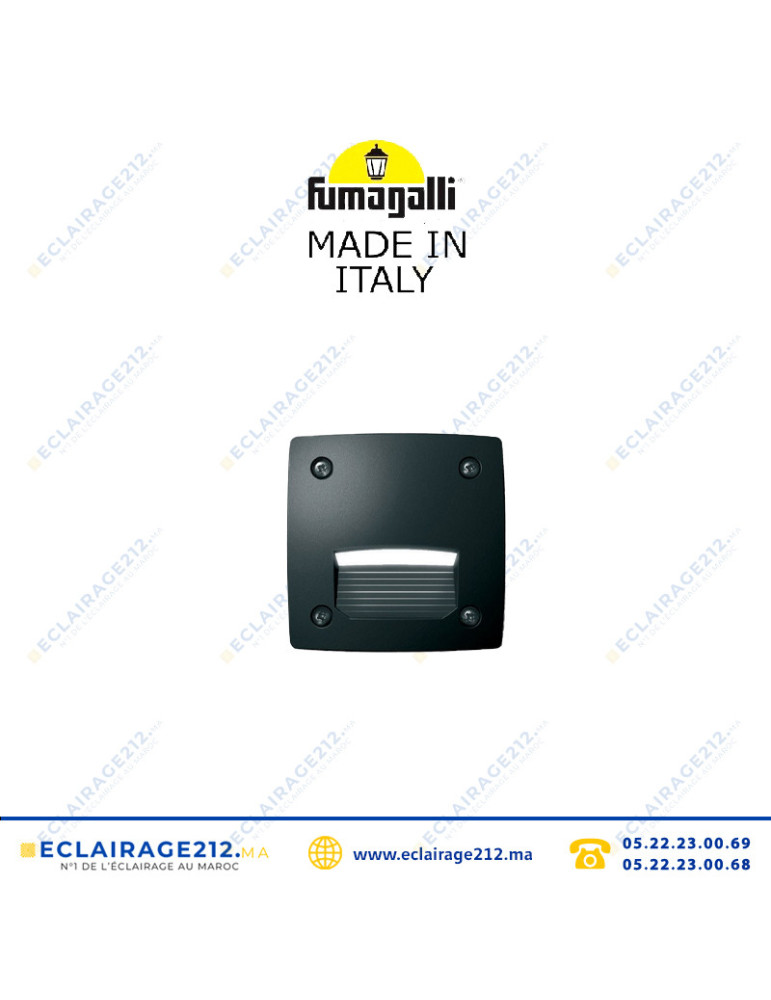 Balisage Fumagalli Leti carré 100 GX53 3W Noir 3C4