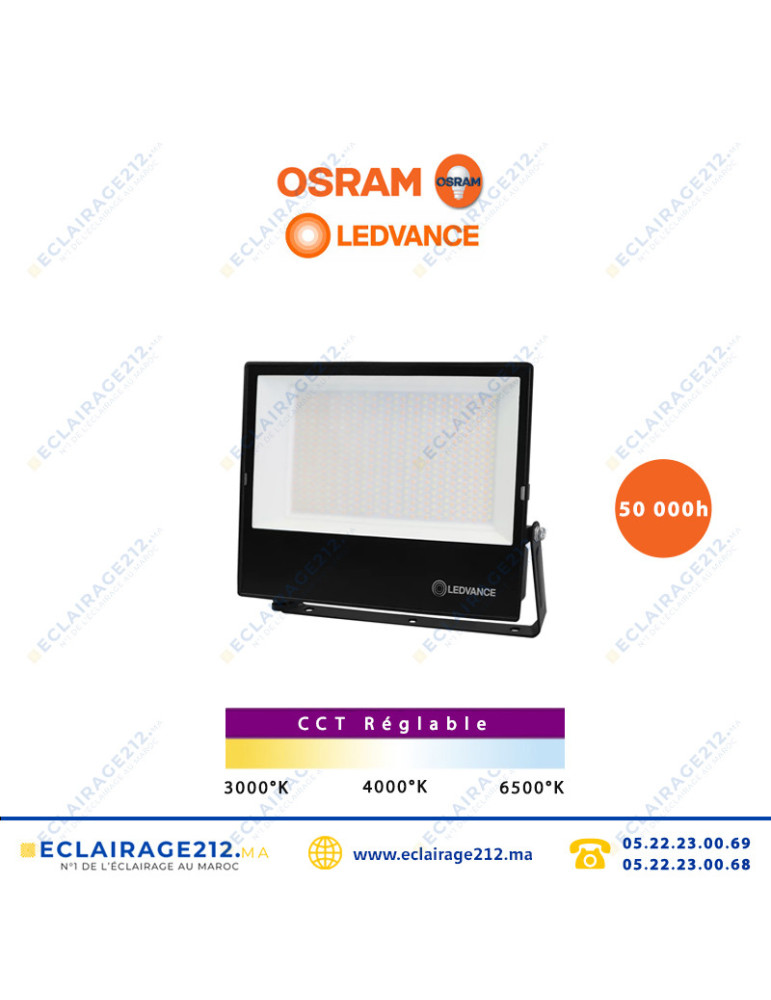 Projecteur LED value Ledvance 200W CCT Casablanca Maroc