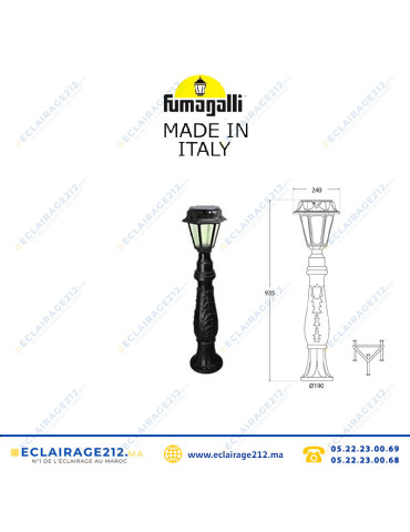 Borne de jardin Fumagalli Rosetta 935 Noir R22.162.S3L Casablanca Maroc