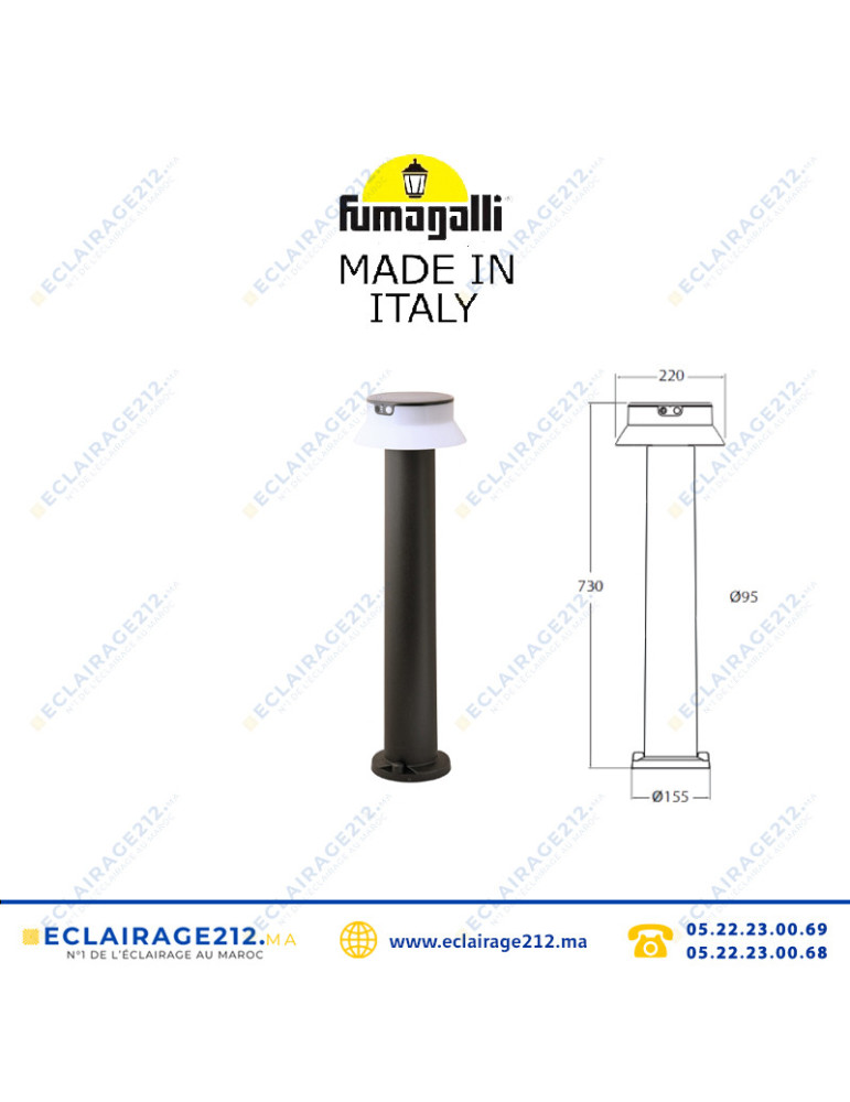 Borne de jardin Fumagalli Felice 800 Noir FE1.575