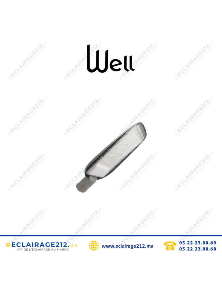 Luminaire LED WELL 100W 6500°K éclairage publique Casablanca Maroc