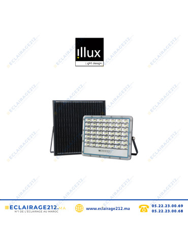 Projecteur Solaire LED 300W ILLUX 6500°K ILLPLSA300B Casablanca Maroc