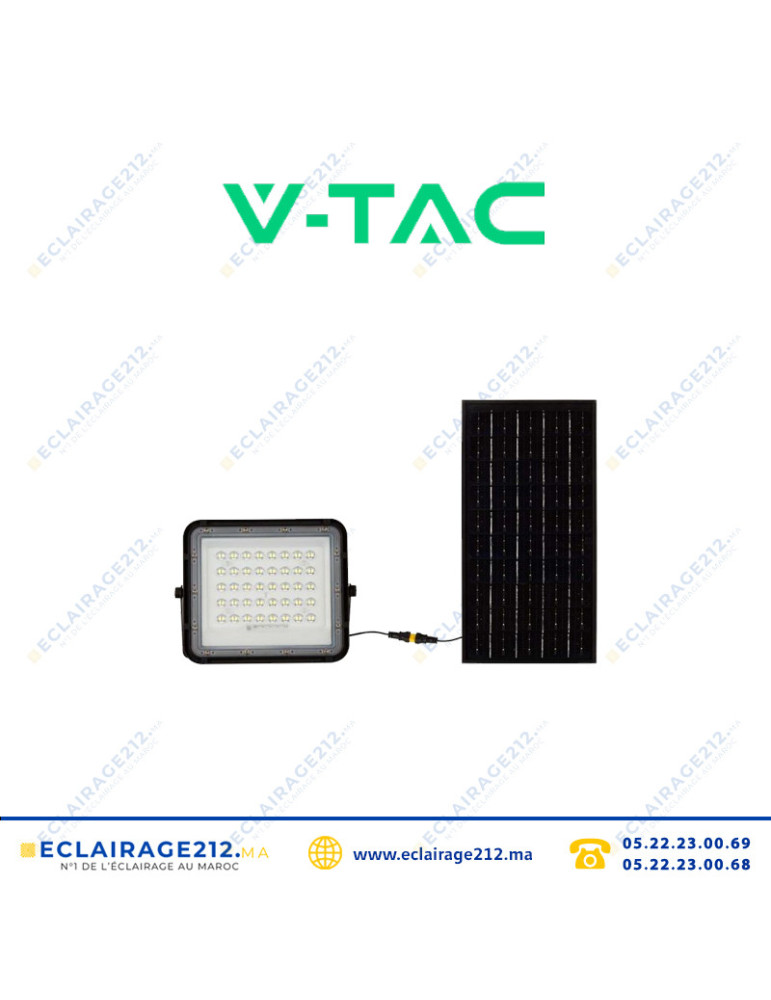 Projecteur LED solaire CCT V-TAC 300W SKU24085 Casablanca Maroc