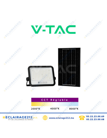 Projecteur LED solaire CCT V-TAC 200W SKU24084 Casablanca Maroc