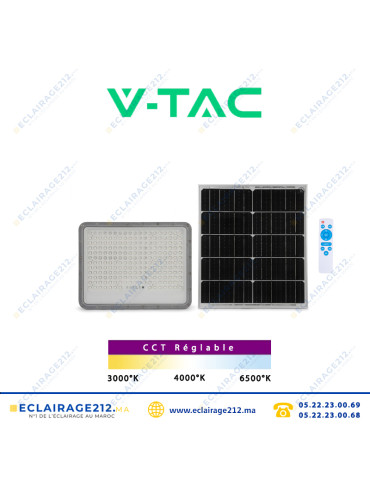 Projecteur LED Solaire V-TAC 200W CCT SKU98441 Casablanca Maroc